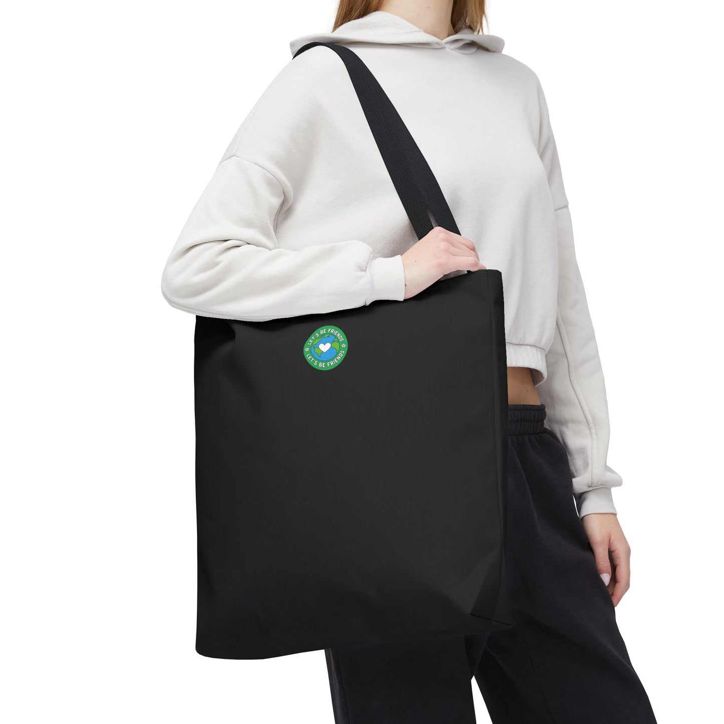 ECO BLACK COLOR CANVAS BAG HIGH-QUALITY 100% SPUN POLYESTER 3 SIZES BAG-E1