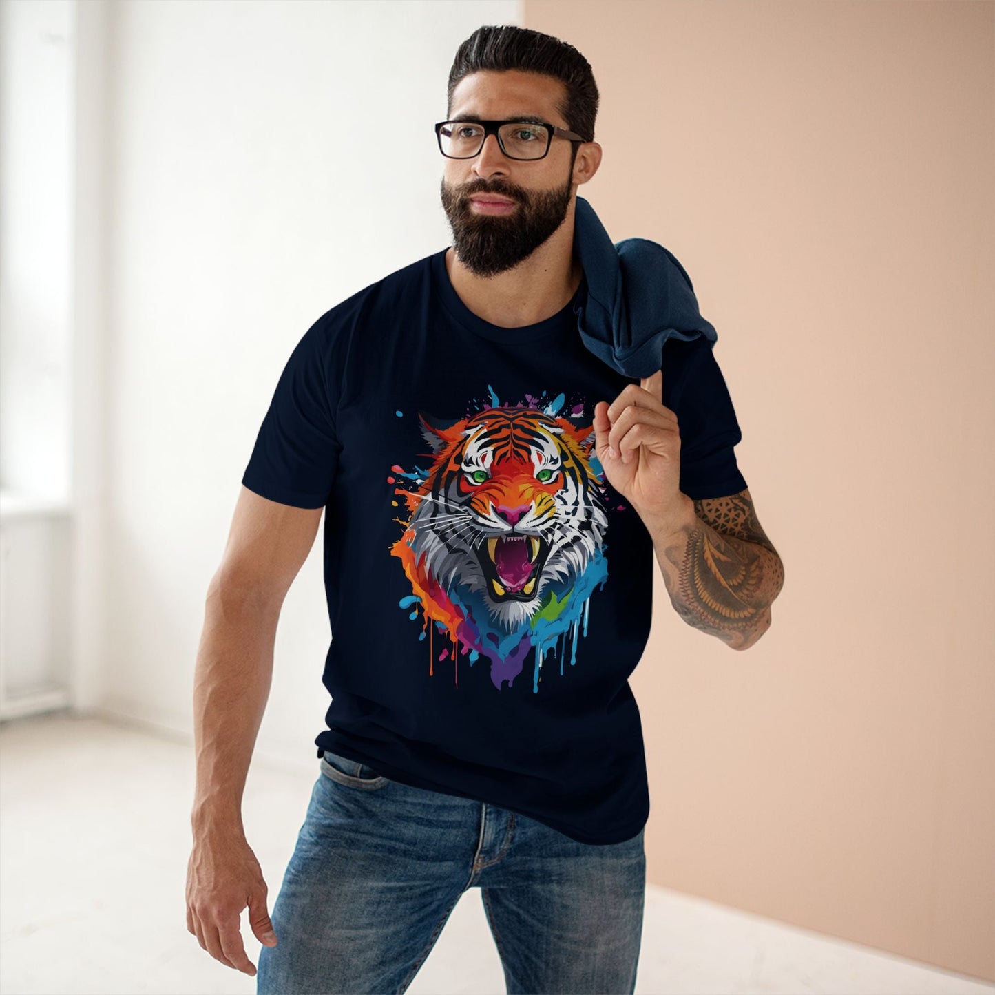Tiger Graphic Unisex 100 Cotton Staple Tee with Animal Design Artwork 32