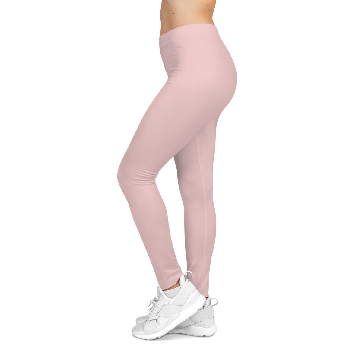 Powder Silk Cream Color Women's Poly-Span Casual Leggings XS-2XL