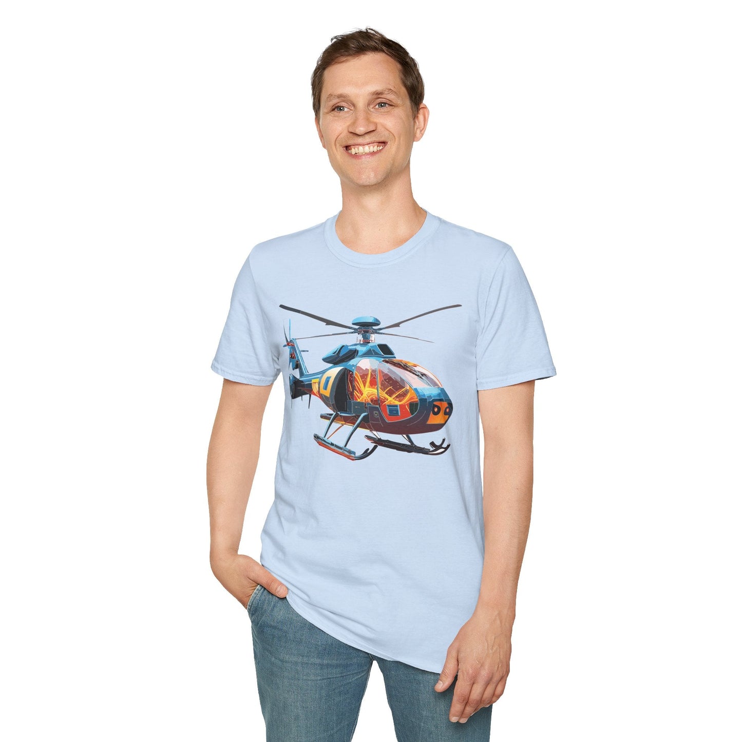 Chopper Helicopter Graphic Unisex Cotton Softstyle Short Sleeve Tee 2