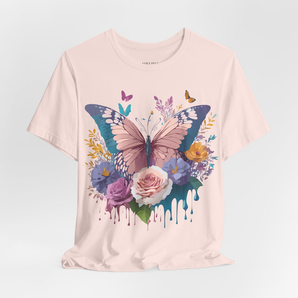 Butterfly Graphic Unisex Cotton Bella+Canvas Tee with Art Design n02