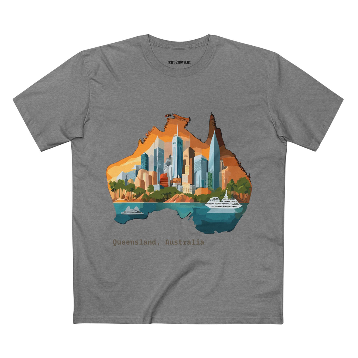 Queensland Australia skyline Tee | Australia map cityscape shirt