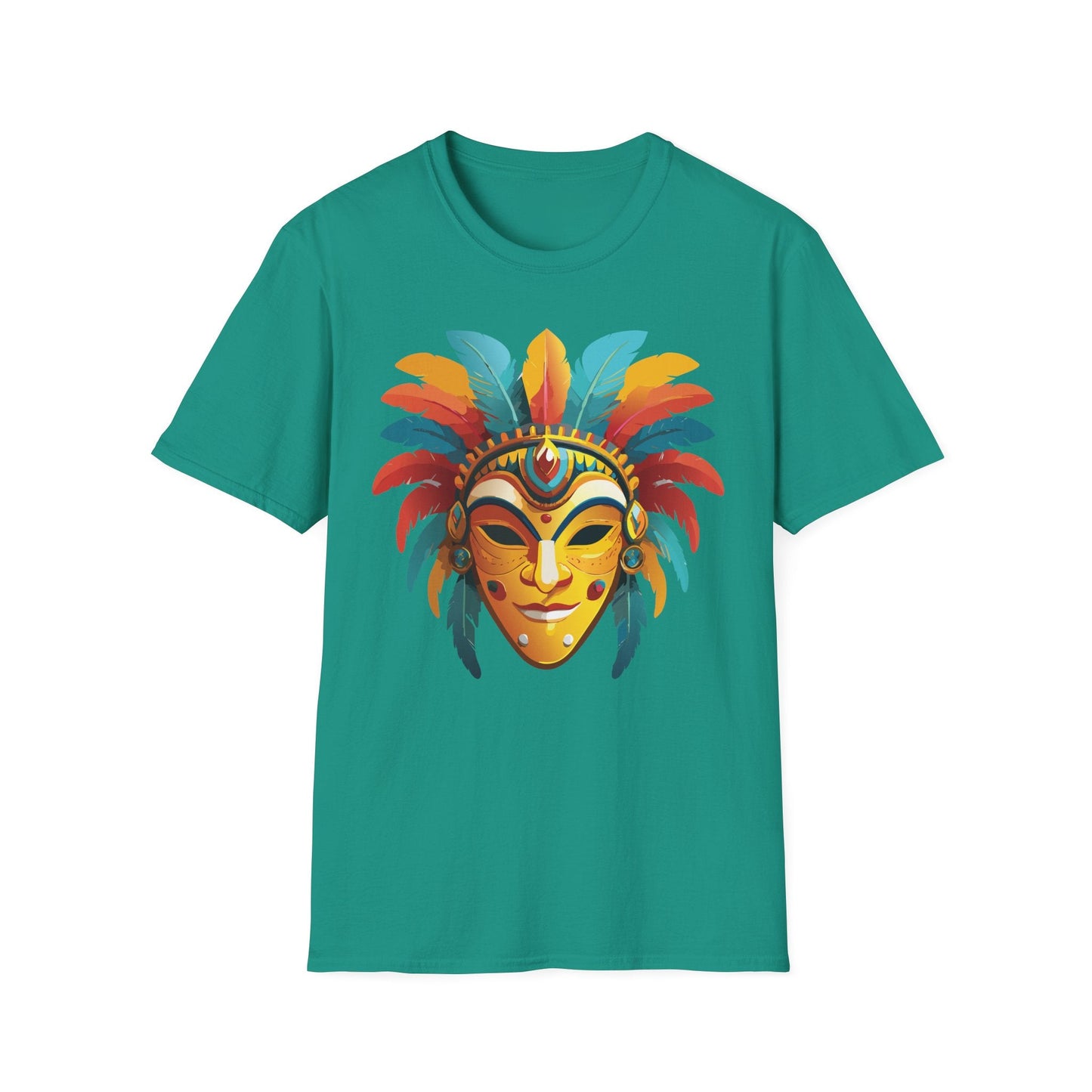 Mask Tee Shirt Unisex Masquerade Design Gildan Softstyle 100 Percent Cotton Tee for Everyday Comfort
