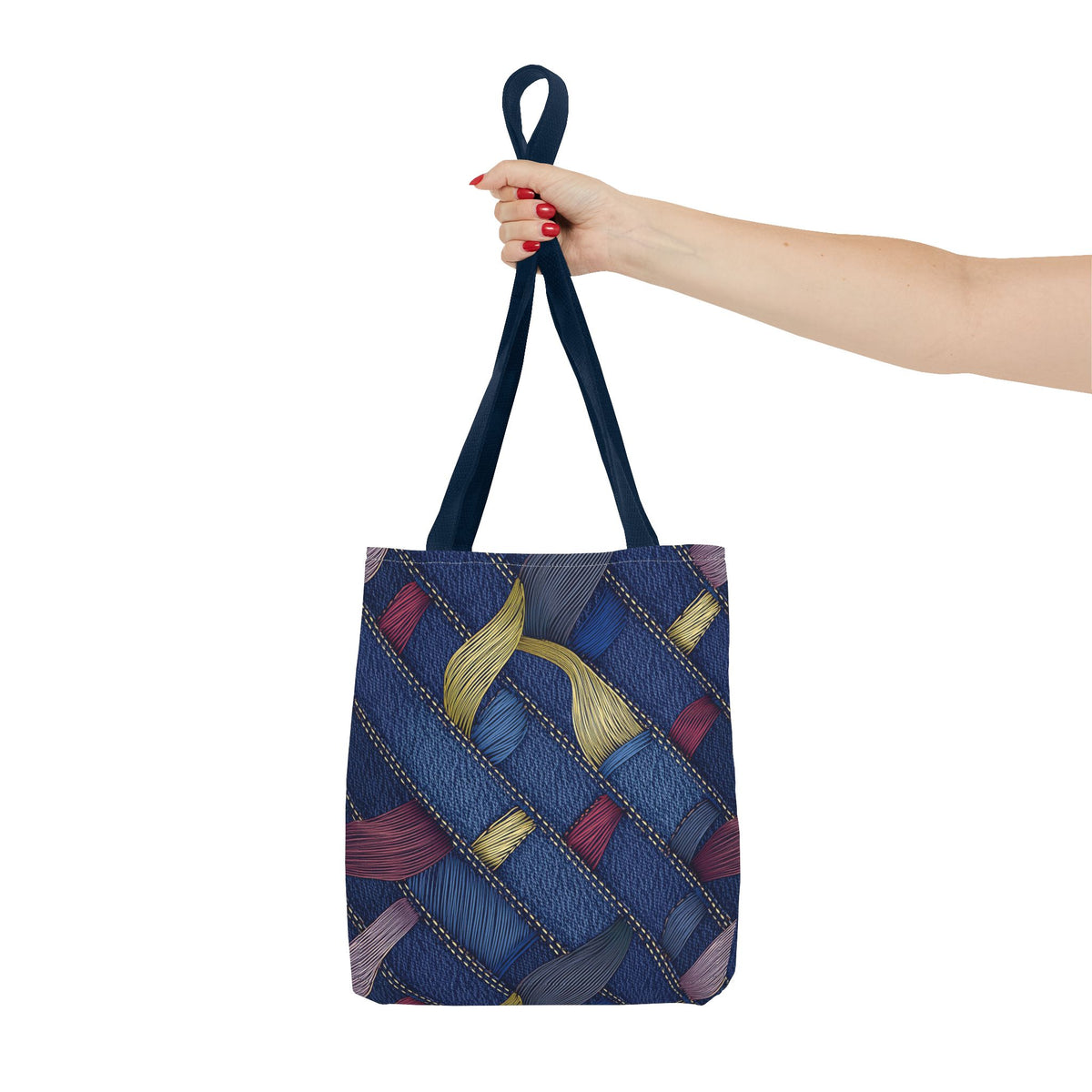 Denim Fabric Imitation Print Unisex Canvas Bag Poly Spun 3 Sizes Tote Bag 145