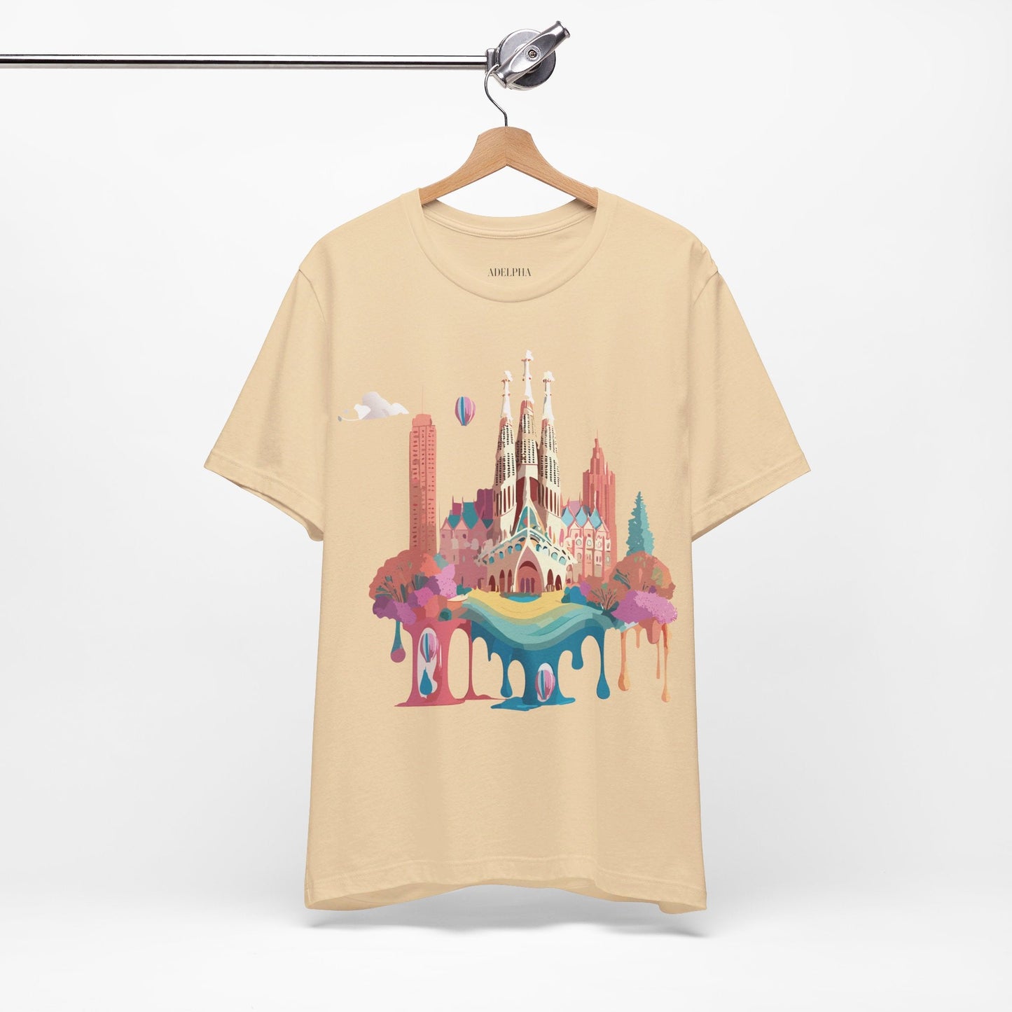 Adelpha Graphic Tee Barcelona Style Unisex Jersey Short Sleeve Vintage Inspired Shirt Casual Wear