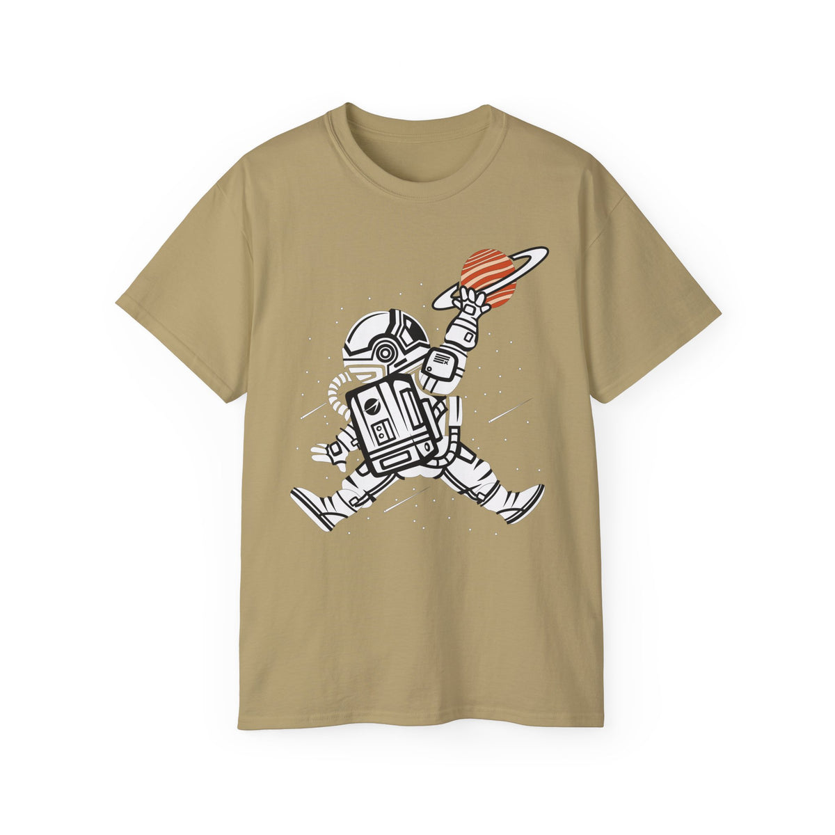 Astronaut Cartoon Graphic Tee Unisex 100 Cotton Gildan T-Shirt