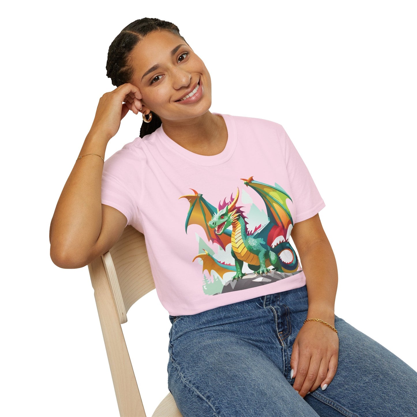 Dragon Graphic Unisex Cotton Softstyle Art Design Tee With Animals 2