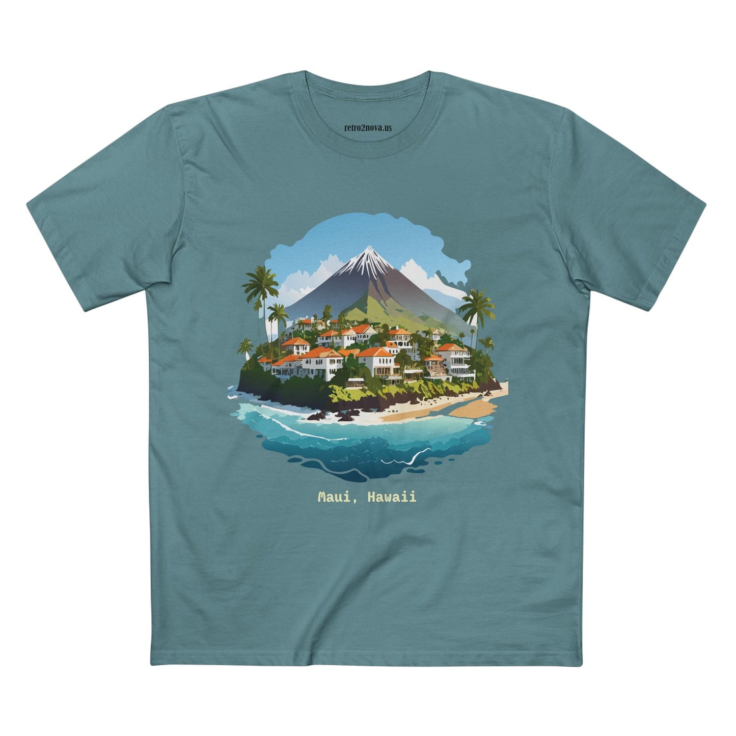 Retro2Nova Travel Shirt Unisex Premium Cotton Tee With Original Hawaii Art Design Art Collection