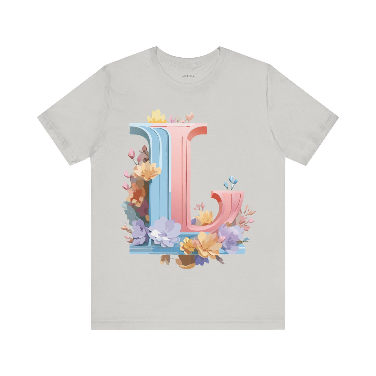 Letter L Graphic Unisex Cotton Bella+Canvas Tee with Art Letter Design