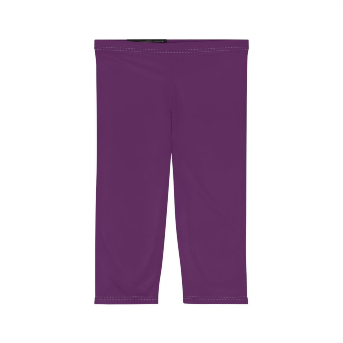 Velvet Purple Color Women's Brushed Suede Poly Span Casual Capri Leggings XS-2XL