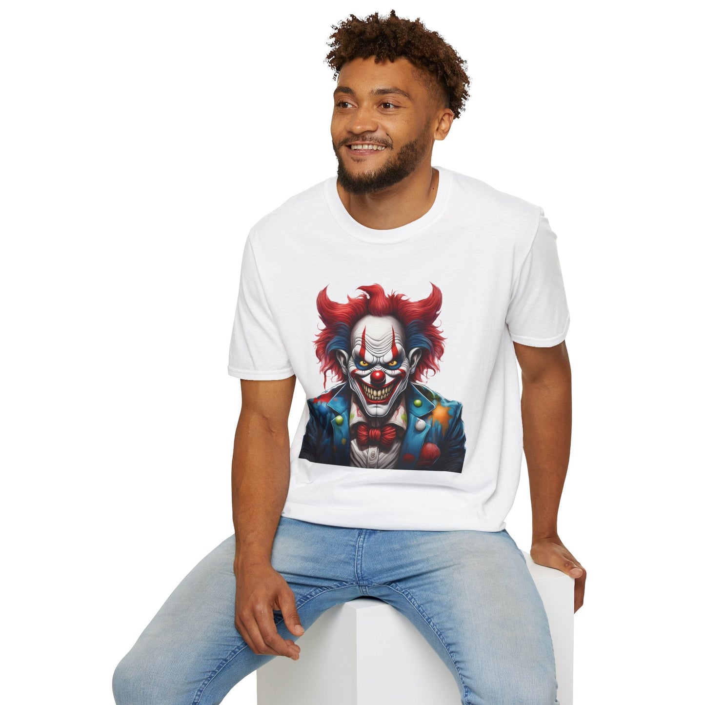 Unisex Clown Shirt With Funny Man Circus Print Tee Gildan Softstyle 64000 Classic Comfort Wear