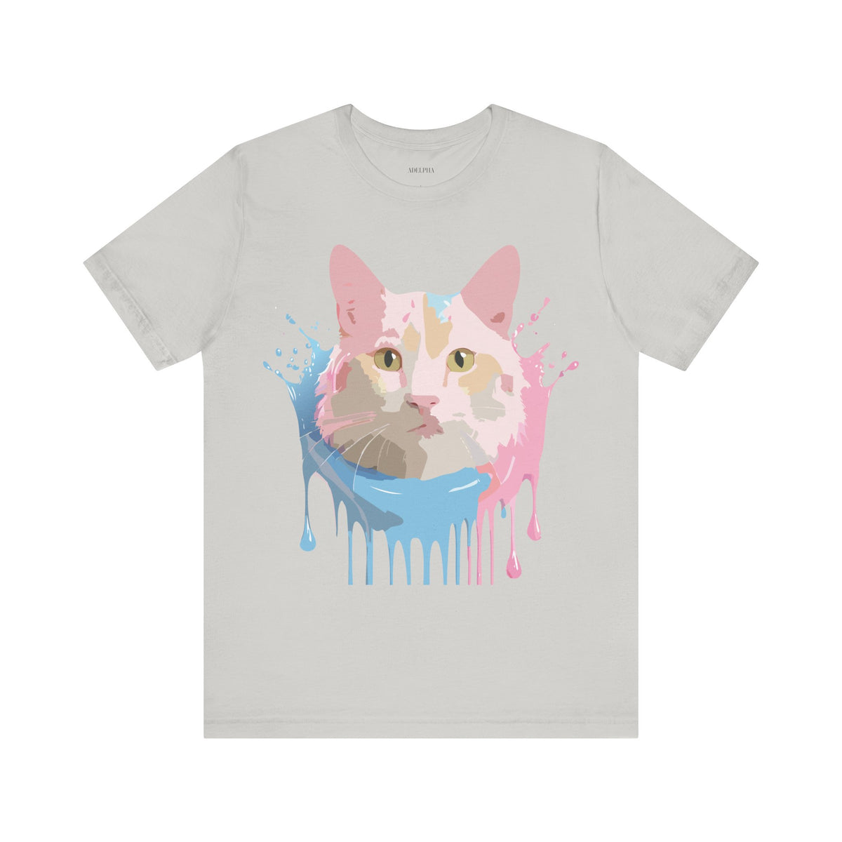 Cat Graphic Unisex Cotton Bella+Canvas Tee with Art Animal Design e207