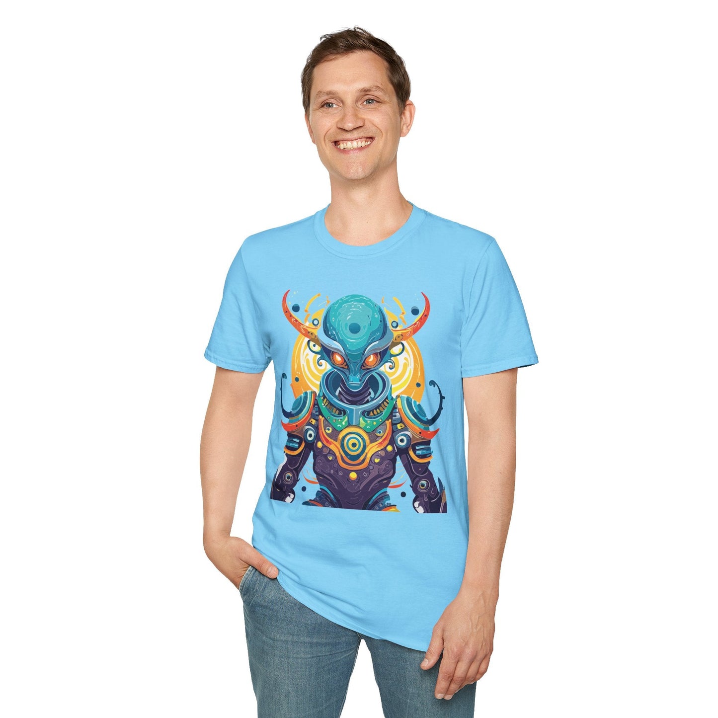 Alien T Shirt Cosmos Shirt Unisex Short Sleeve Tee With Alien Art Design Ring Spun Cotton