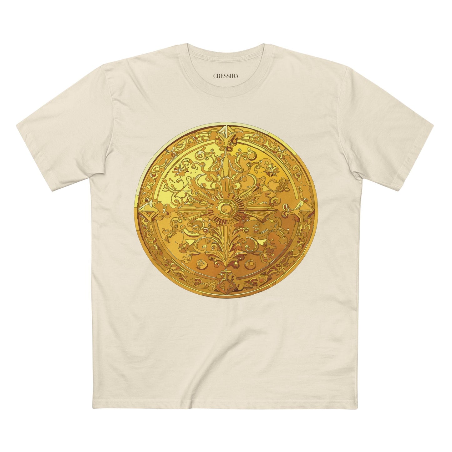 Antique Gold Coin Graphic Design T-Shirt Unisex 100 Cotton With Golden Print Artwork Tee 24