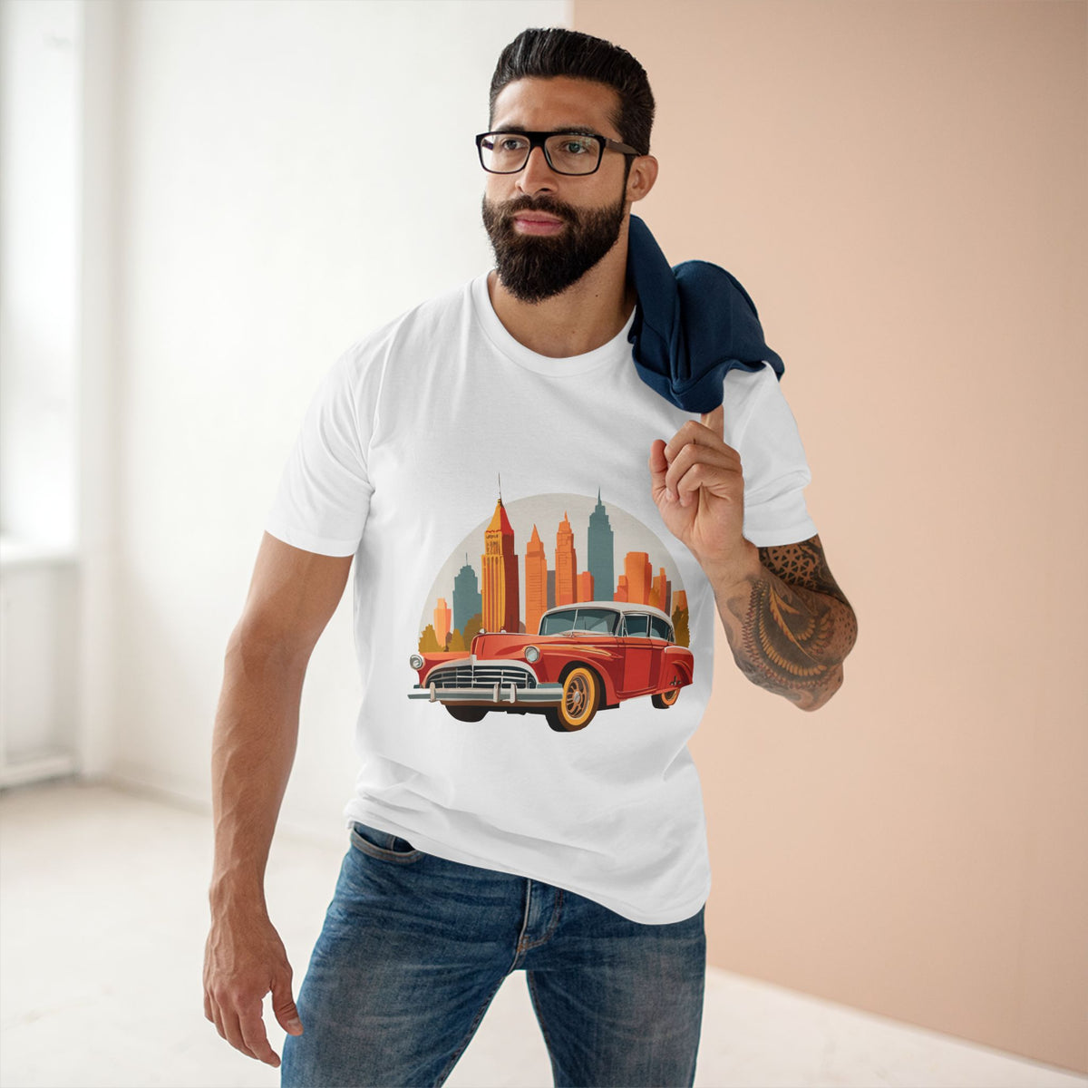 Retro Car Vintage Graphic Tee Staple Unisex 100 Cotton Tee Shirt - RC-2