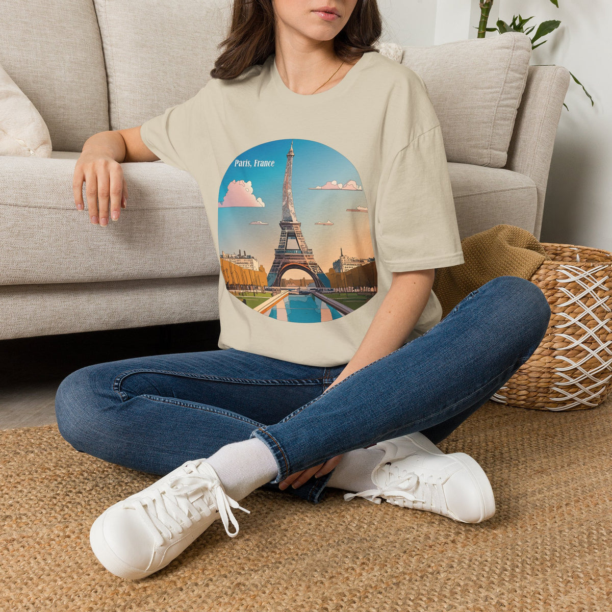 Paris Eiffel Tower Illustration T-Shirt | Paris, France Graphic Tee