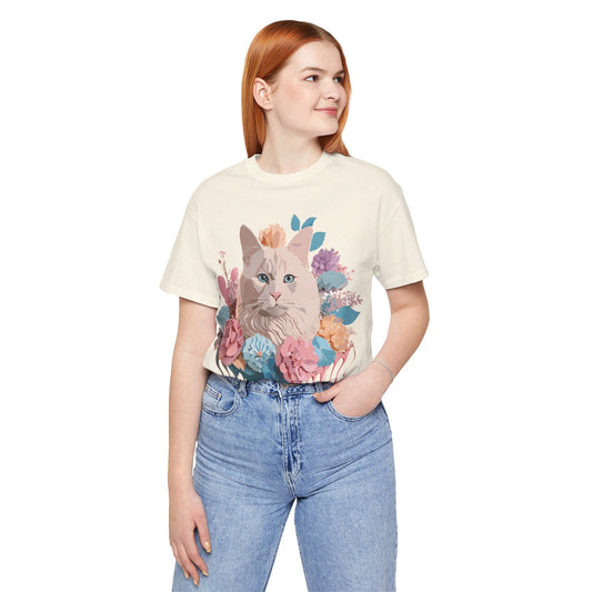 Cat Graphic Unisex 100 Cotton Vintage Design Tee 5