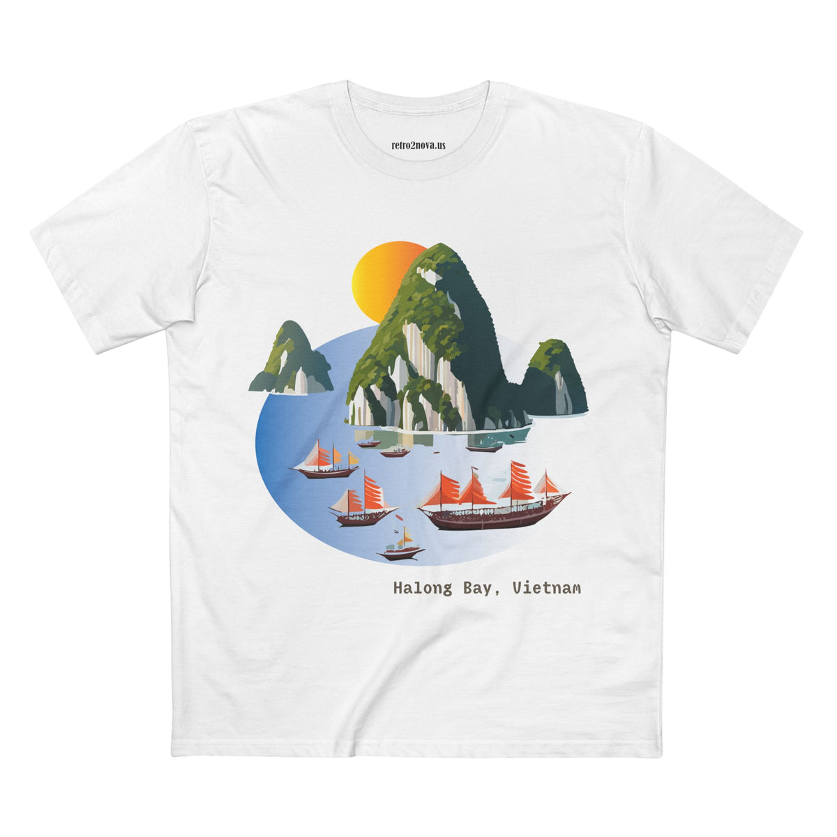 Halong Bay Vietnam Sailboats Tee | Scenic Island Landscape