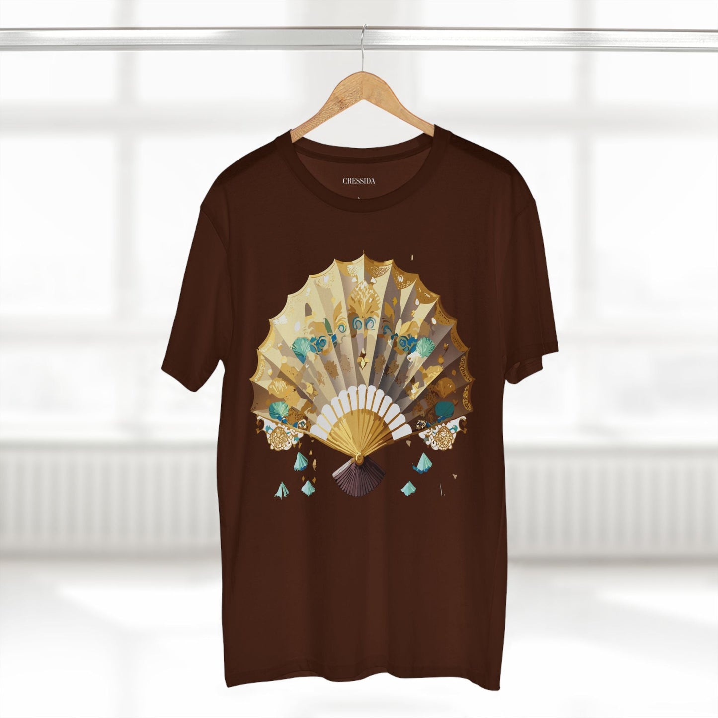 Antique Fan Graphic Design T-Shirt Unisex 100 Cotton Floral Carnival Artwork Tee 16
