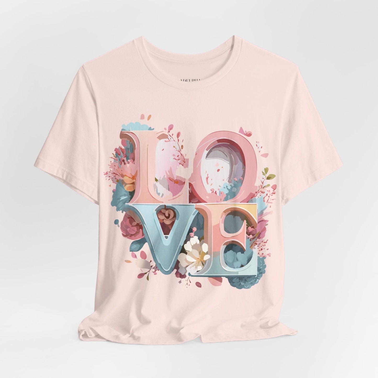 Valentine Day Graphic Unisex 100 Cotton Vintage Artwork with Love and Flower Design Tee 47