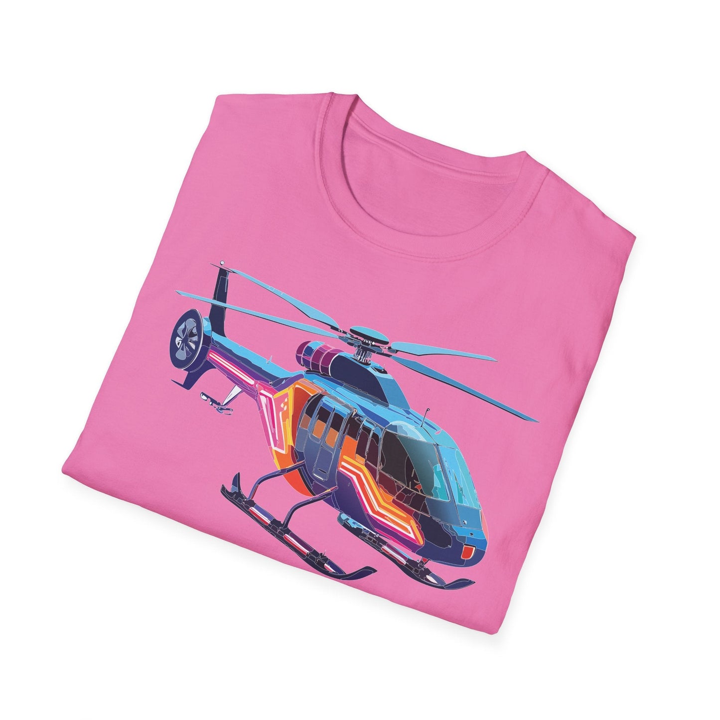 Chopper Helicopter T Shirt Unisex Softstyle 100 Percent Ring Spun Cotton Premium Tee