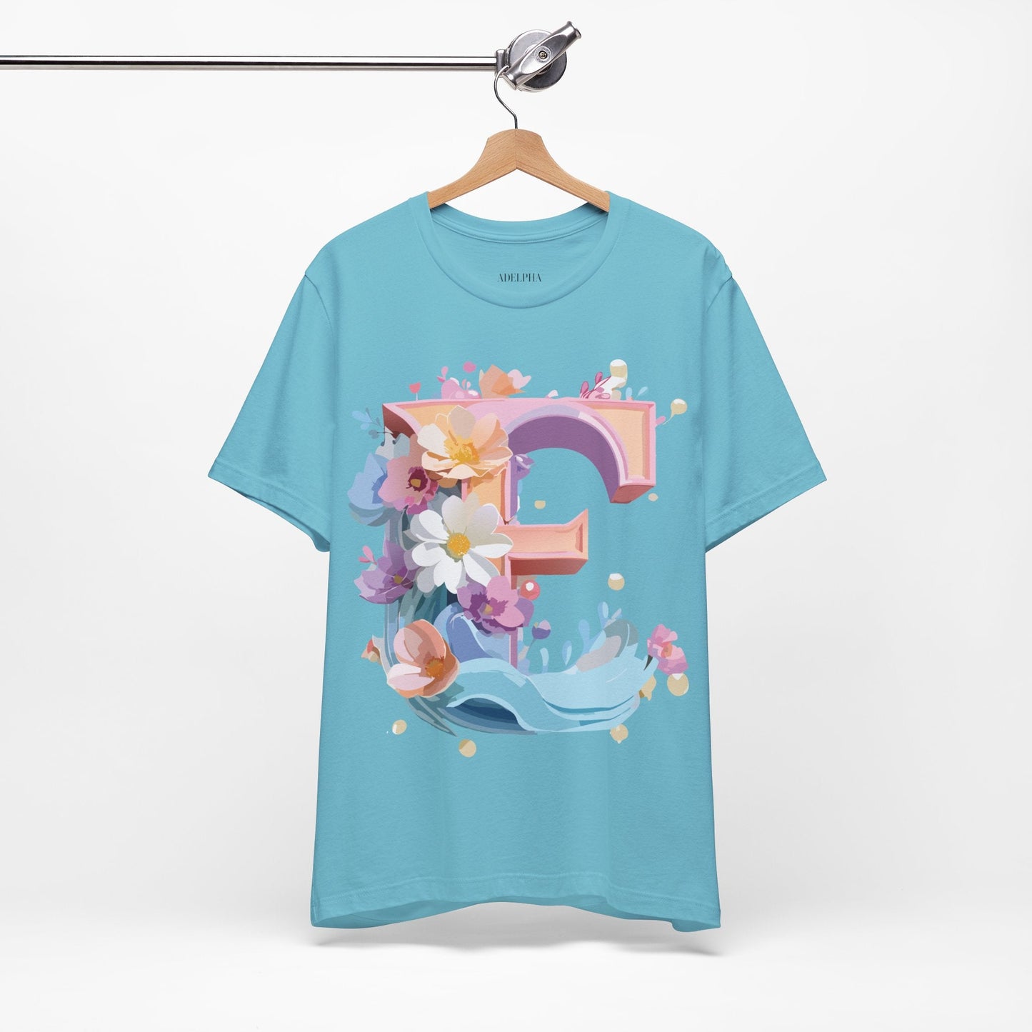 Letter E Shirt Graphic Tee Unisex Vintage Inspired Artwork By Adelpha Premium Short Sleeve