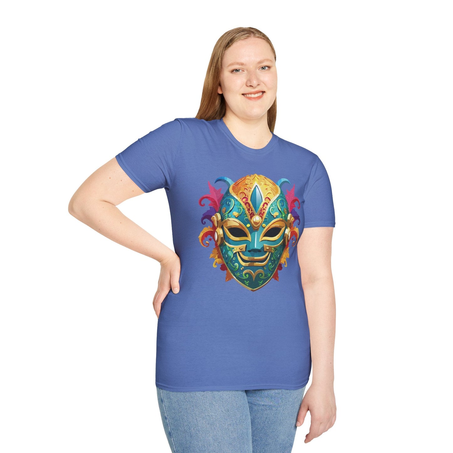 Mask Graphic Unisex Cotton Masquerade Design Artwork Tee 13