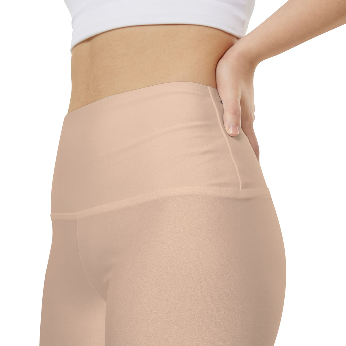 Desert Sand Tan Women's Nude Seamless Workout Shorts - High Waist Biker Shorts for Yoga & Training