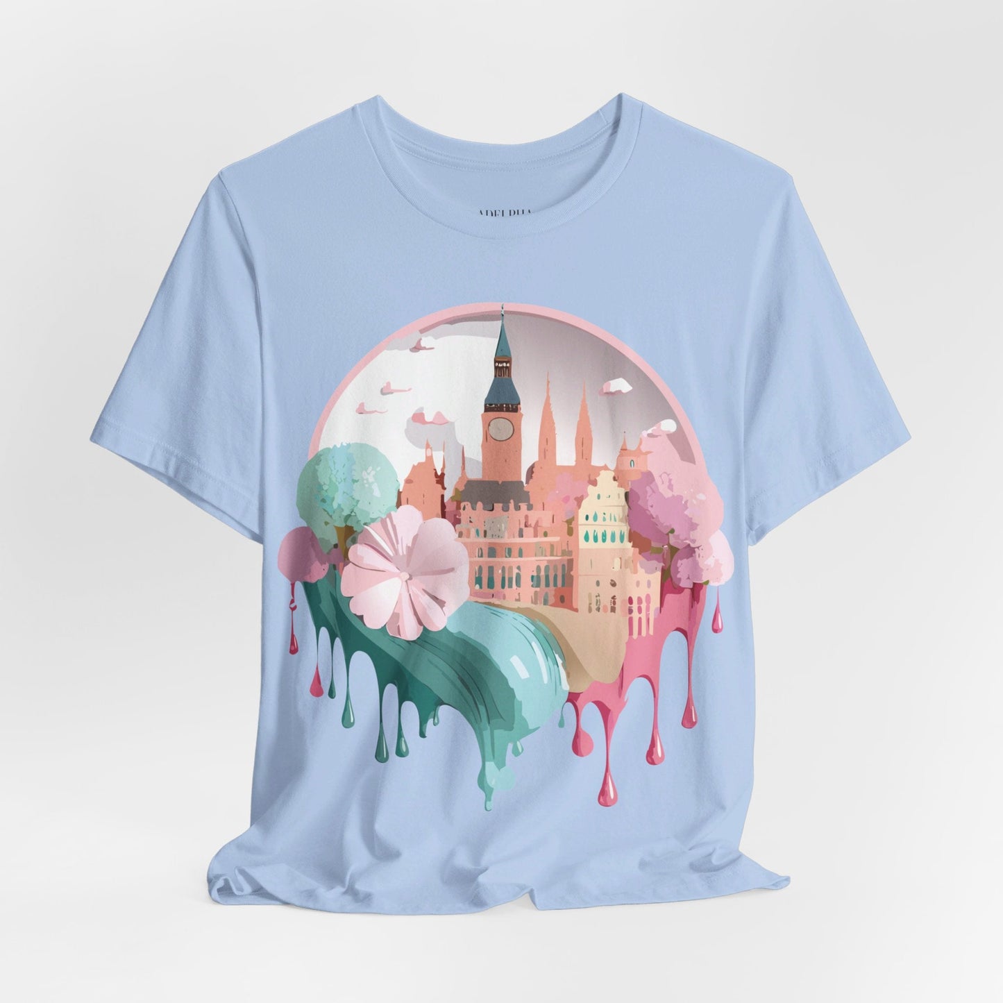 Prague Tourist Shirt Unisex Graphic Tee Featuring Vintage Inspired Art By Adelpha