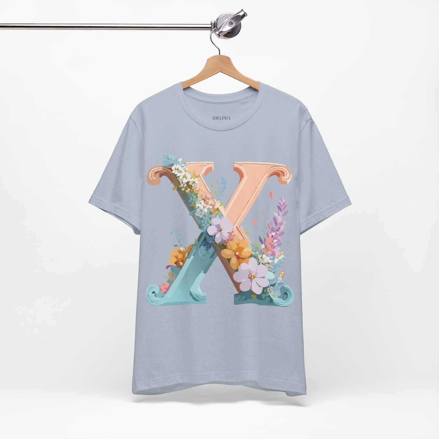 Letter X Shirt Unisex Jersey Graphic Tee By Adelpha With Vintage Inspired Artwork Short Sleeve