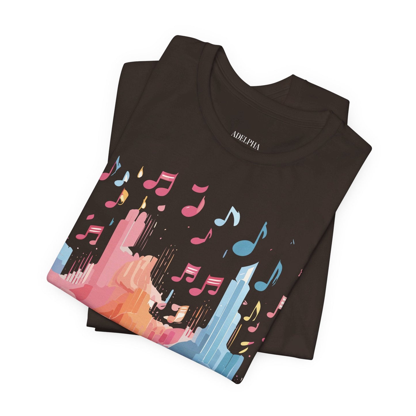 Music Graphic Unisex 100 Cotton Vintage Art with Musical Elements Tee 23