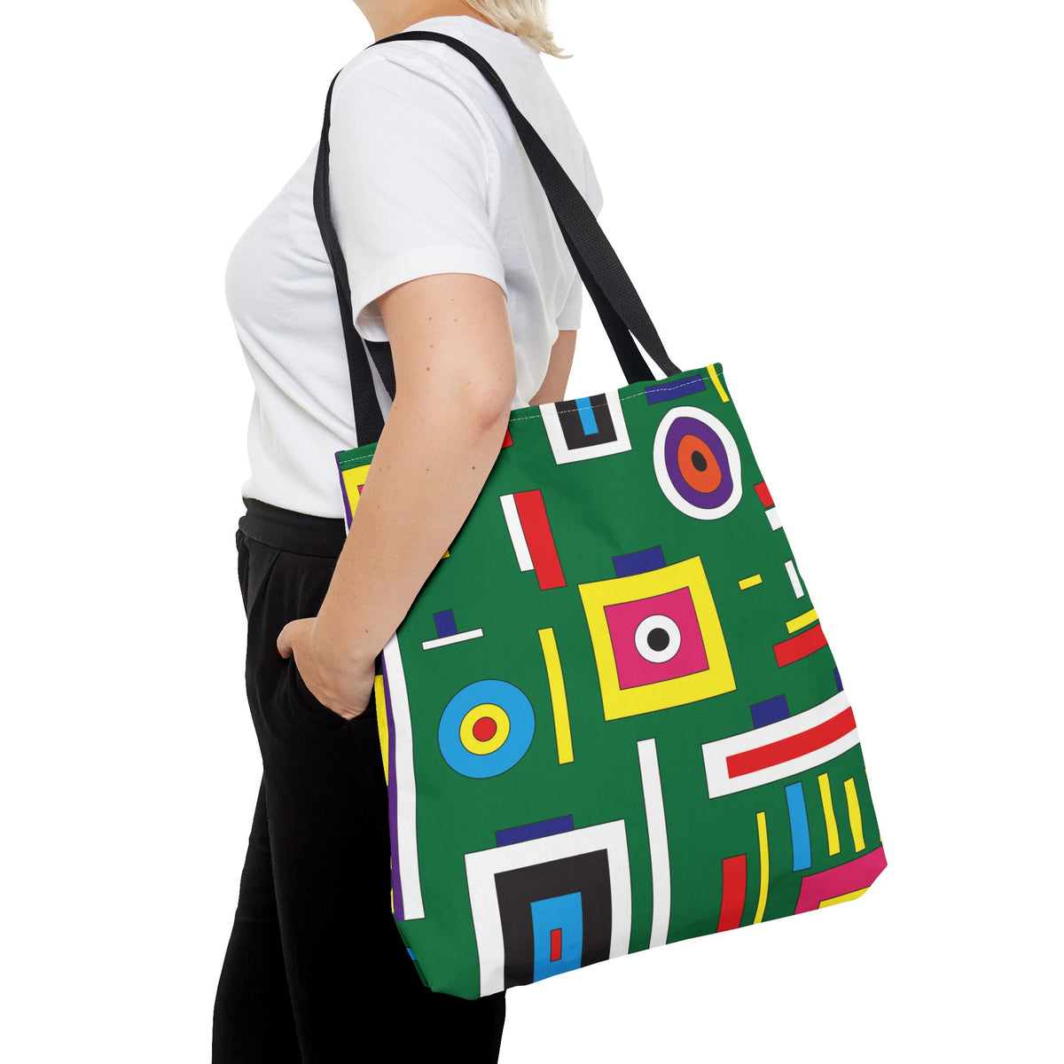 Bolsa de lona con estampados abstractos 