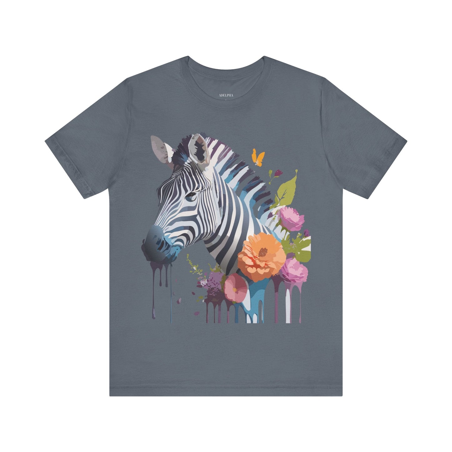 Unisex Zebra Graphic Tee Featuring Adelpha Artwork Vintage Inspired Short Sleeve Shirt