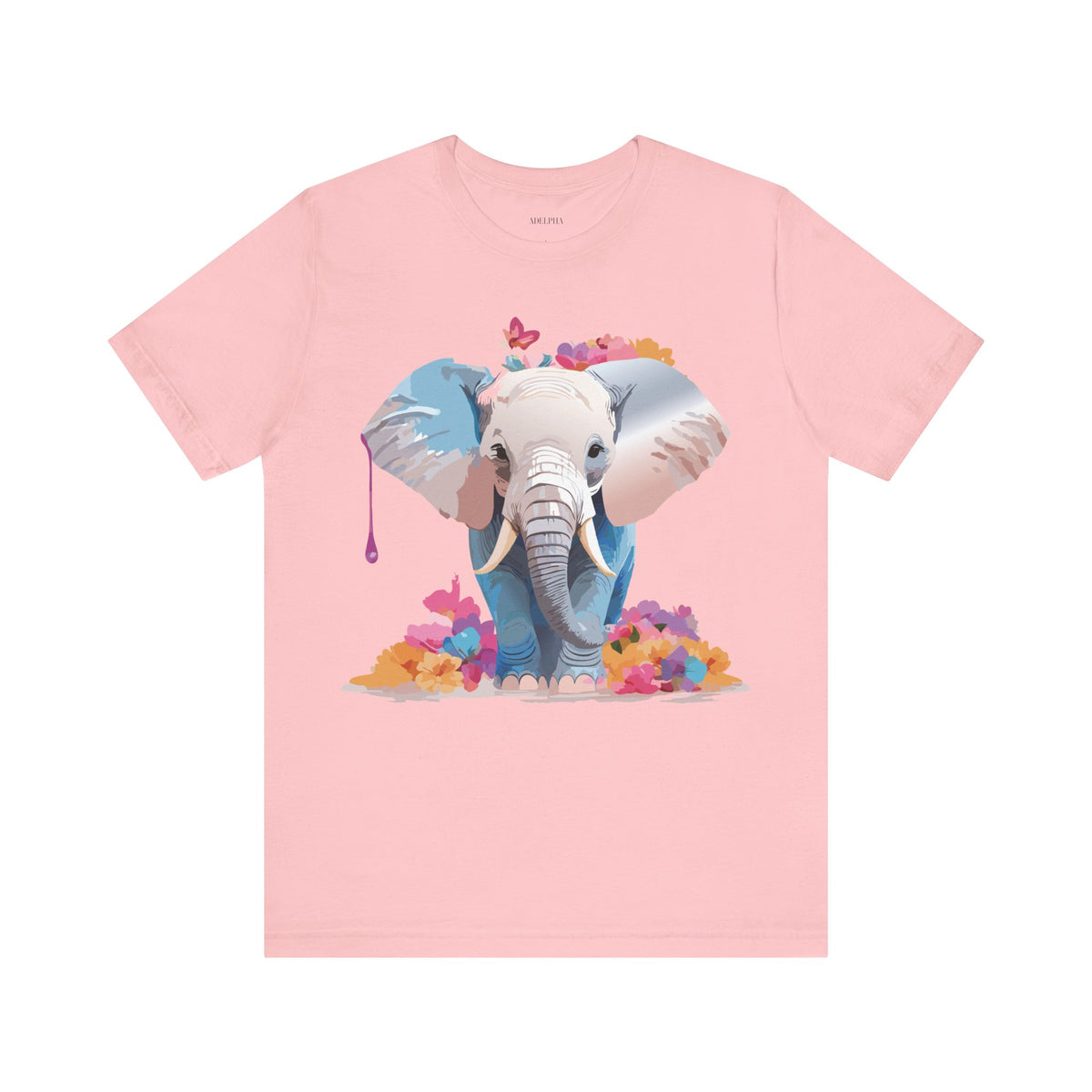 Elephant Graphic Unisex Cotton Bella+Canvas Tee with Art Animal Design e123