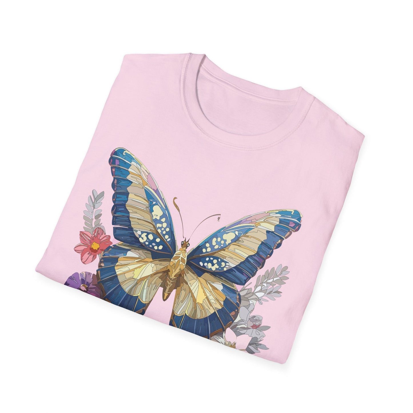 Butterfly Unisex Short Sleeve Tee Shirt Gildan Softstyle 64000 Monarch Design Graphic Tee