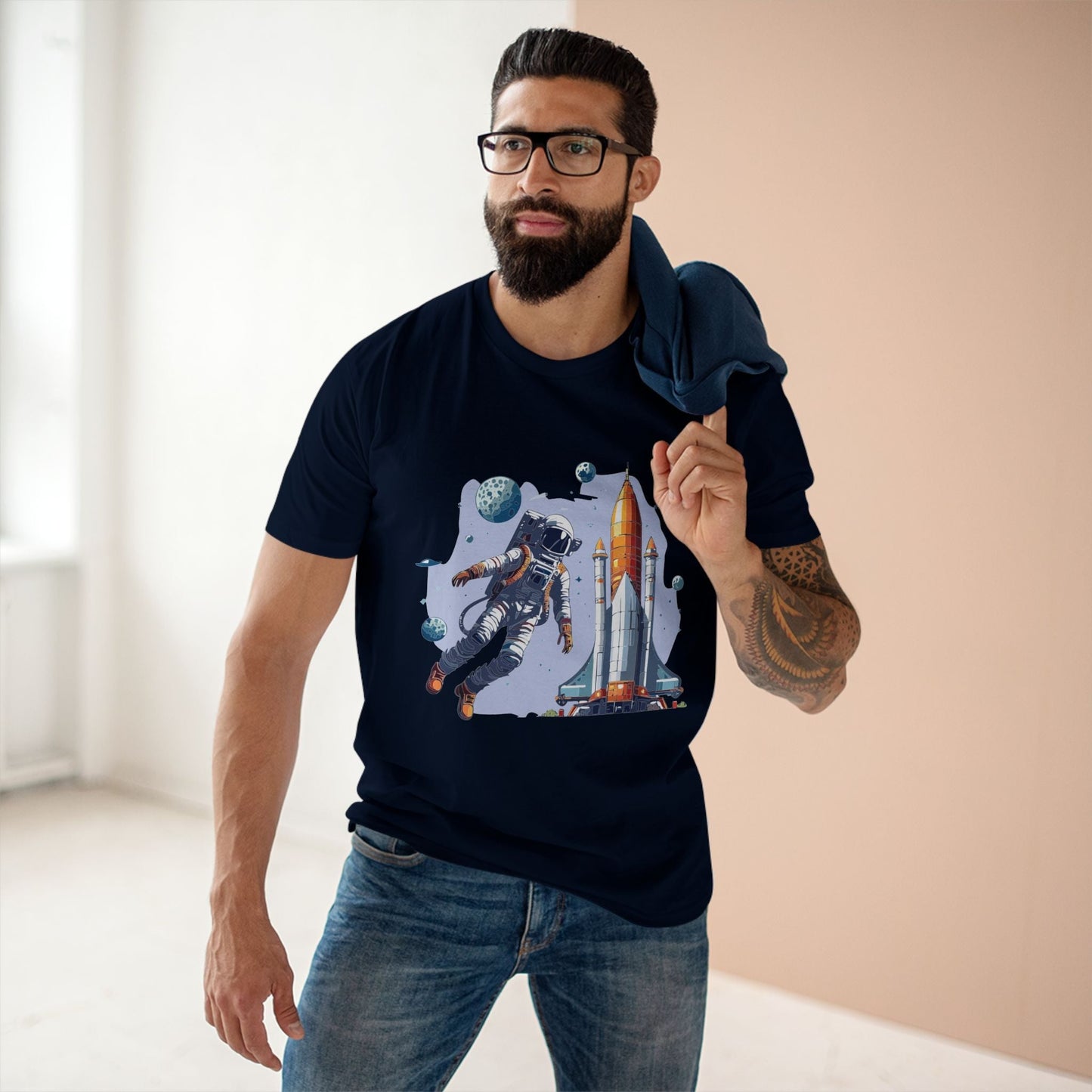 Cosmos Astronaut Shirt Unisex Premium Cotton Art Tee CS 15 Retro2Nova Exclusive Collection