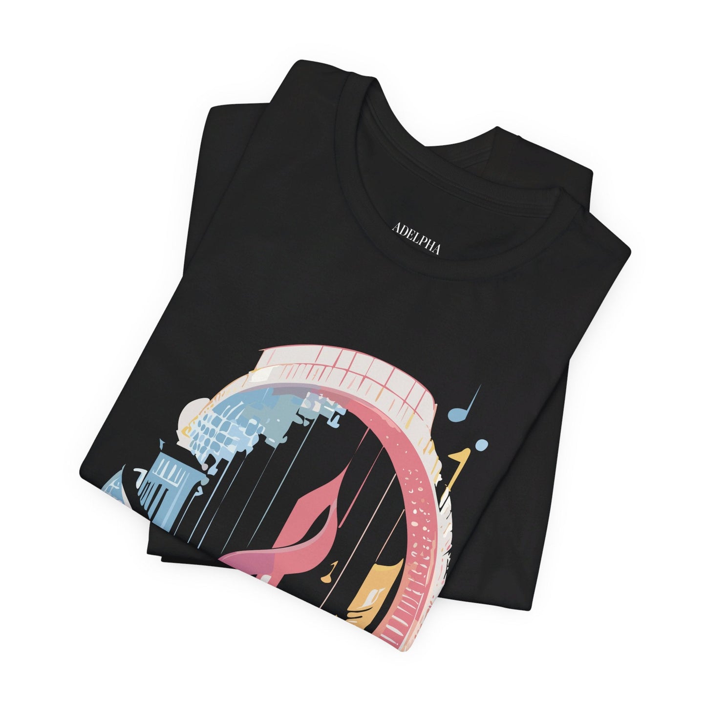 Music Graphic Unisex 100 Cotton Vintage Art with Musical Elements Tee 33