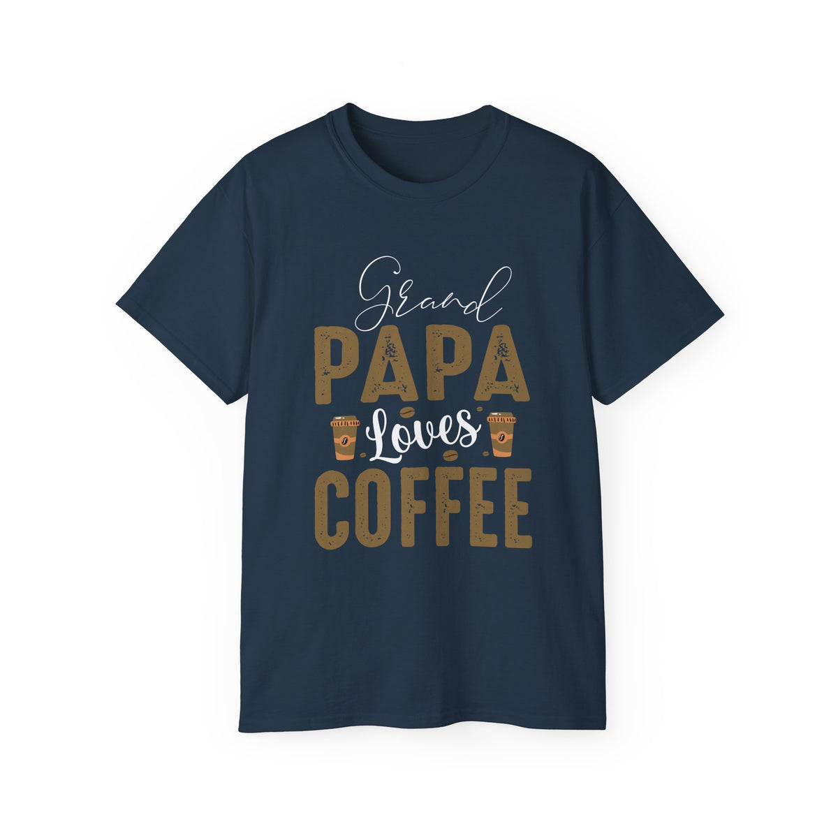 Grand Papa Loves Coffee T-Shirt | Papa Coffee Tee