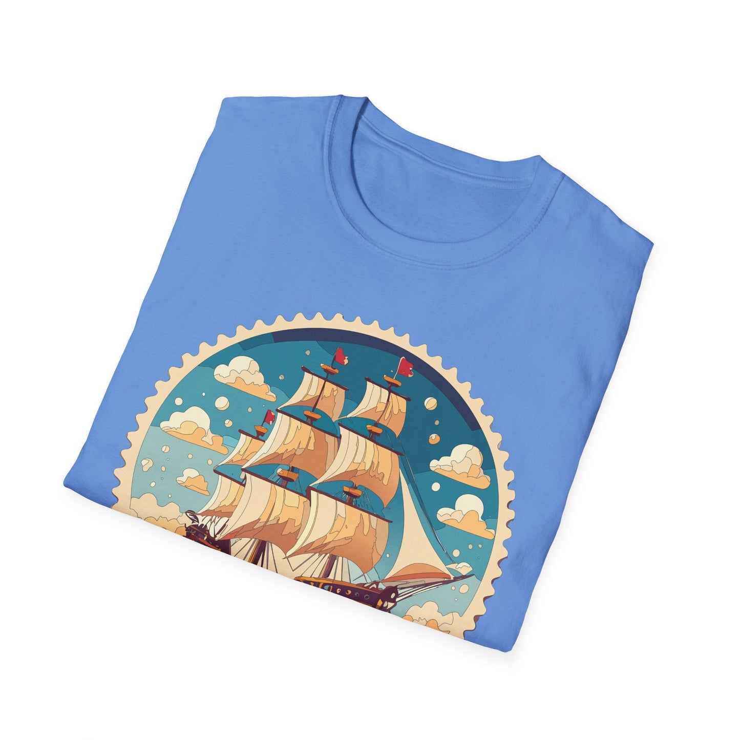 Frigate Ship T Shirt Unisex Short Sleeve 100 Percent Ring Spun Cotton Soft Tee Gildan 64000