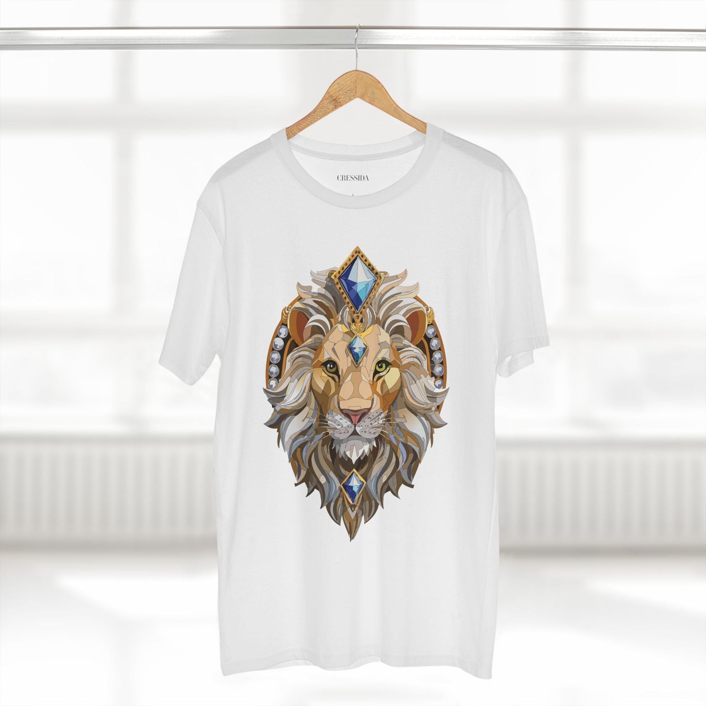 Lion Graphic Unisex 100 Cotton Tee With Unique Animal Golden Medallion Art Design 9