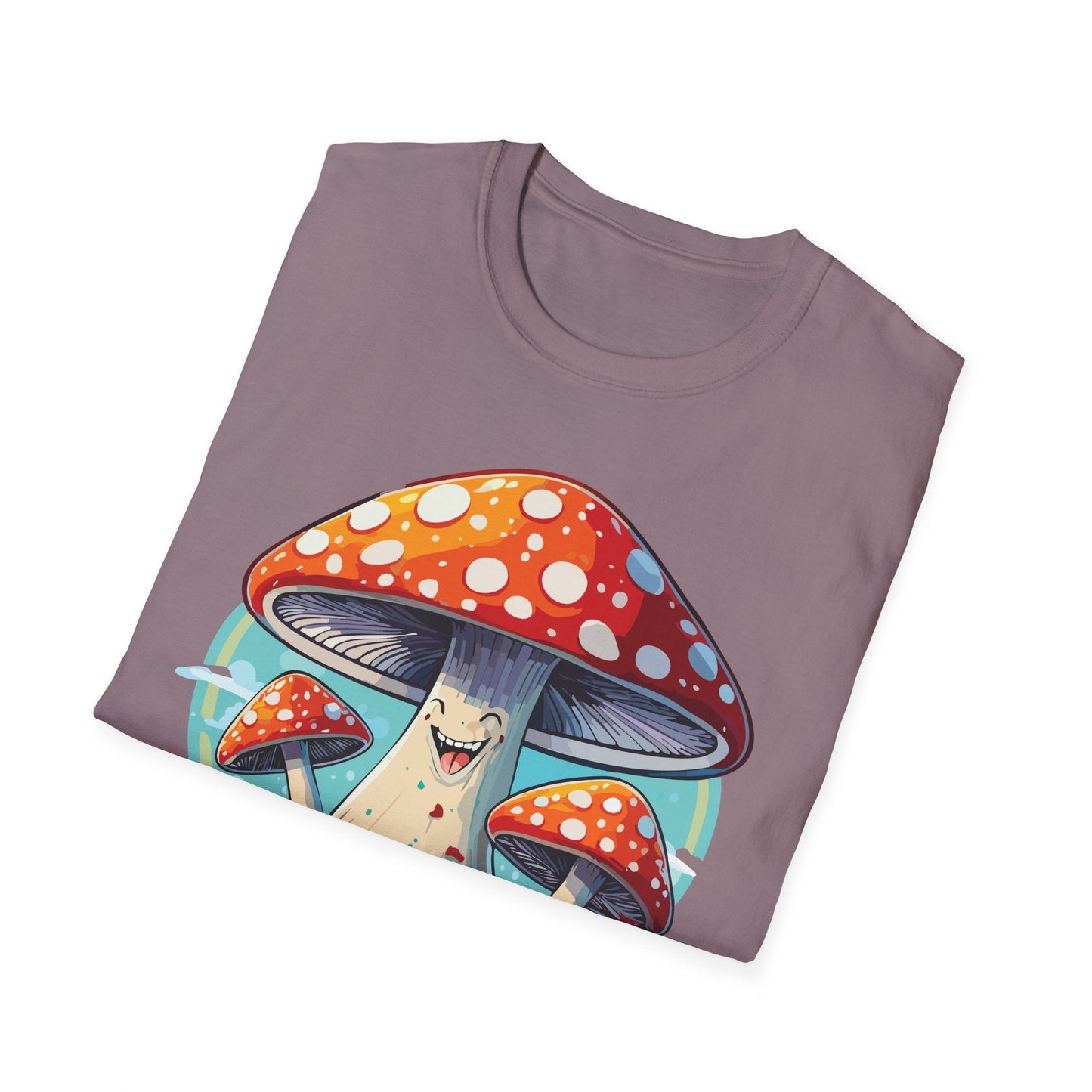Funny Mashroom Graphic Unisex Softstyle Cotton With Cartoon Illustration Design 17