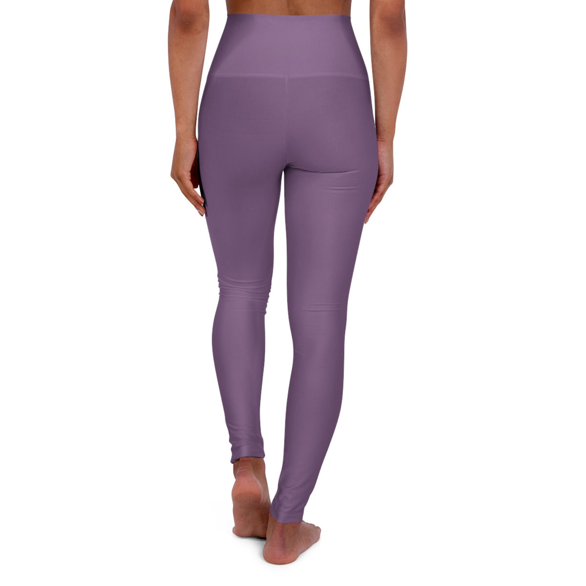 Dusty Lavender Color High-Waist Yoga Leggings Women's Seamless Poly-Span Stretchy Pants XS-2XL