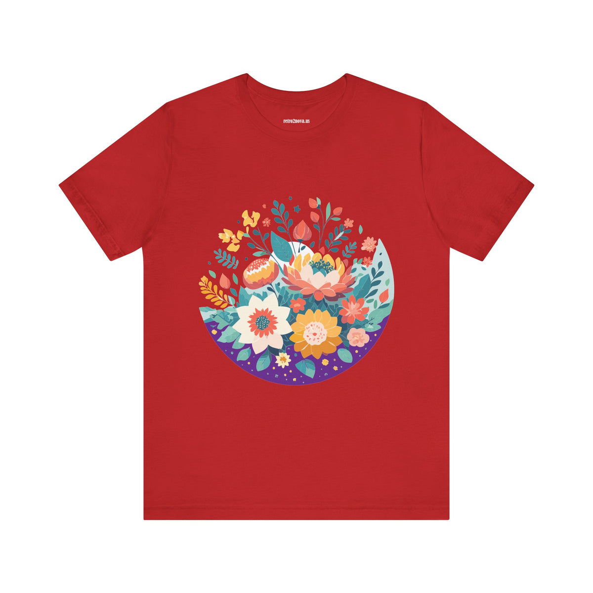 Floral Graphic Unisex Cotton Bella+Canvas Tee with Flowers Design ab101