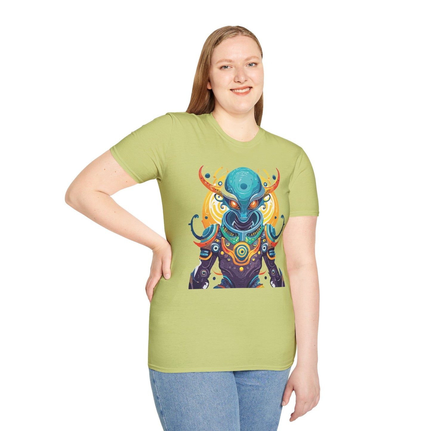 Alien T Shirt Cosmos Shirt Unisex Short Sleeve Tee With Alien Art Design Ring Spun Cotton