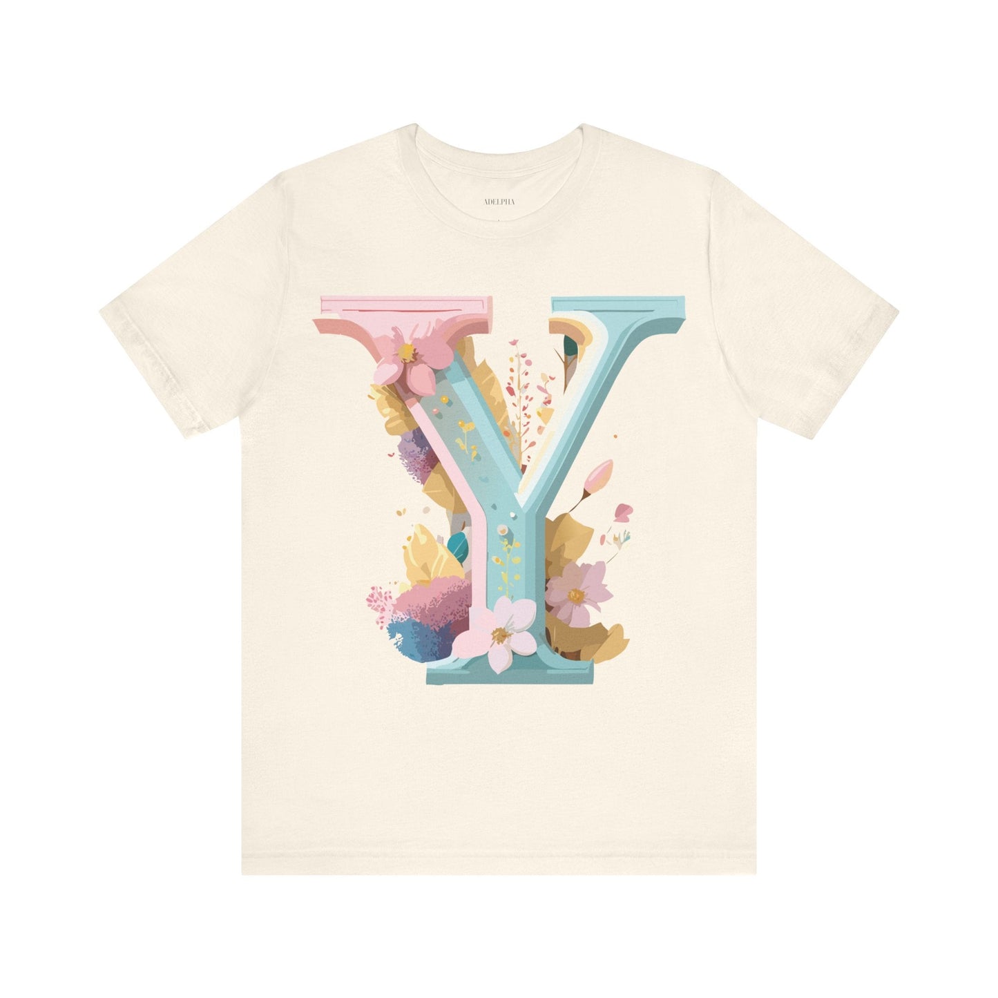 Letter Y Graphic Unisex Jersey Tee  Vintage Inspired Art Short Sleeve