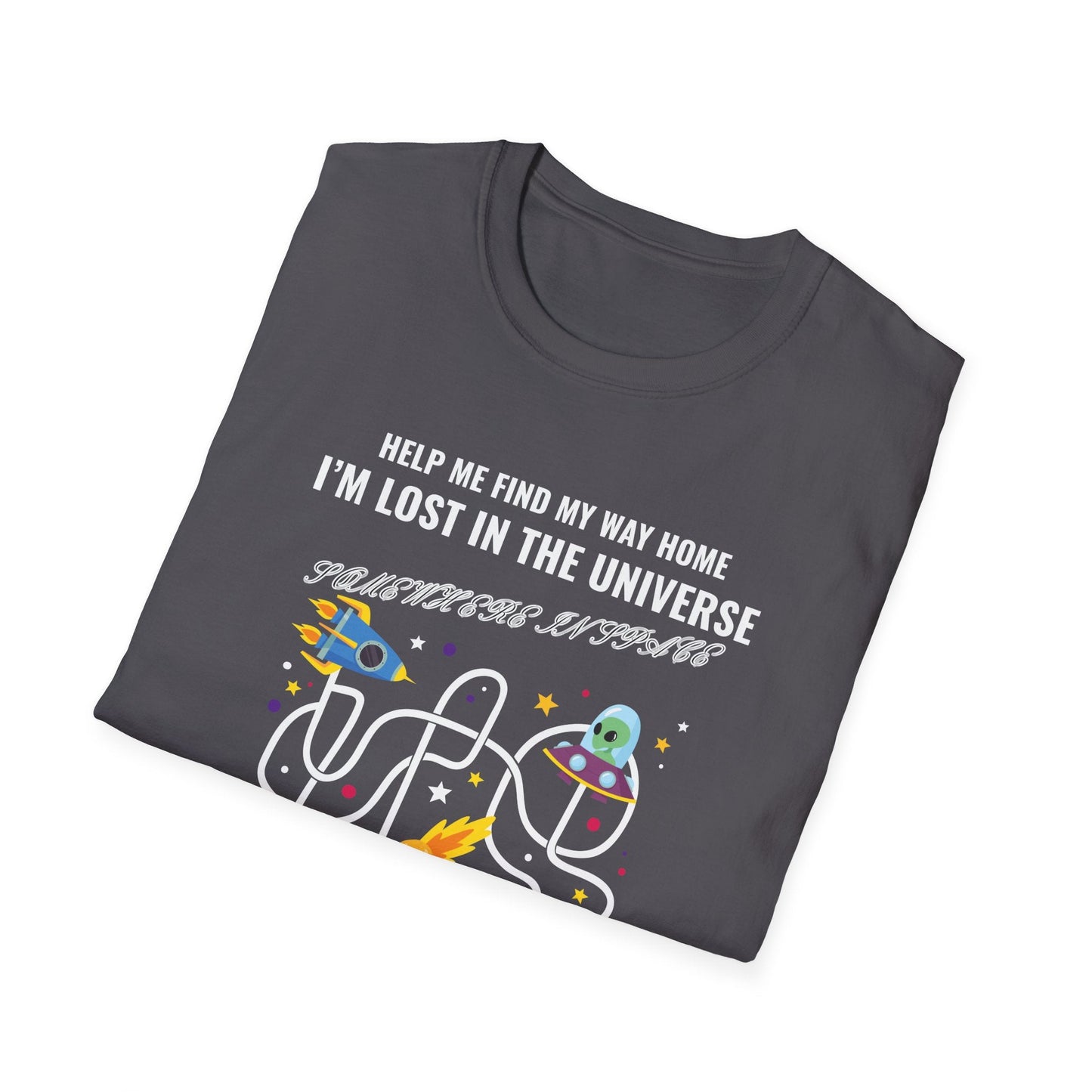 Lost in the Universe Maze TShirt Unisex Cotton Funny Space Puzzle Tee