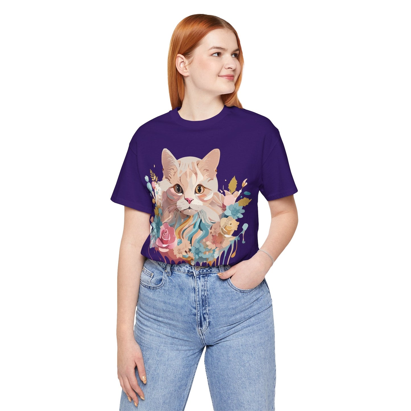 Cat Graphic Tee Unisex Short Sleeve Shirt With Adelpha Vintage Artwork