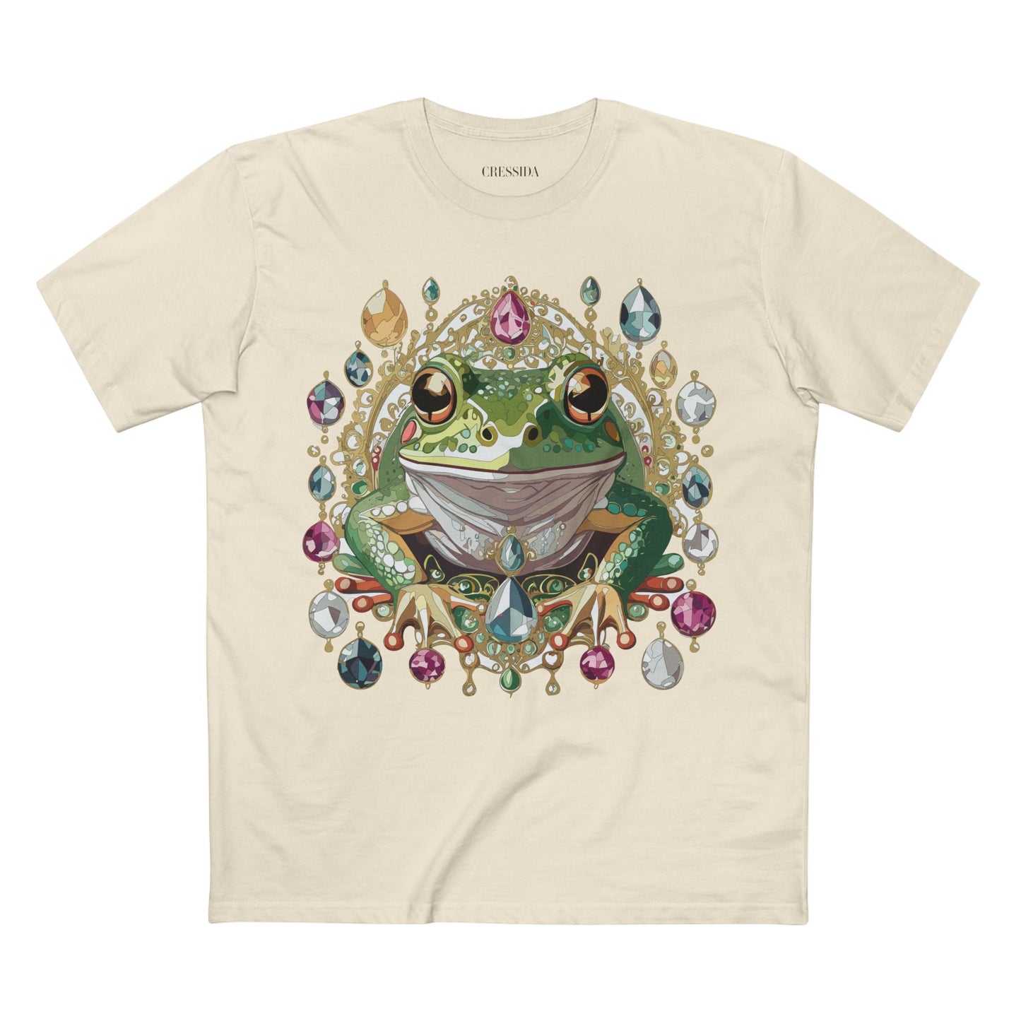 Frog Graphic Unisex 100 Cotton Tee With Unique Animal Golden Medallion Art Design 27