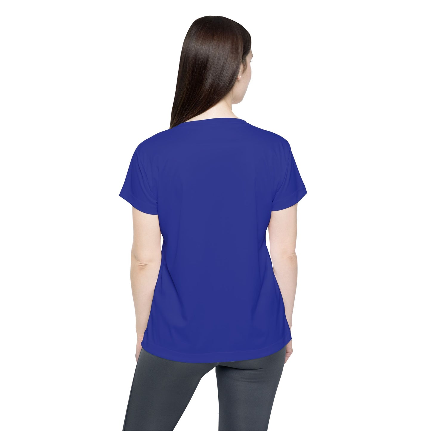 Vivid Royal Blue Solid Color Print Women's Sports Jersey Short Sleeves Poly Athletic Tee