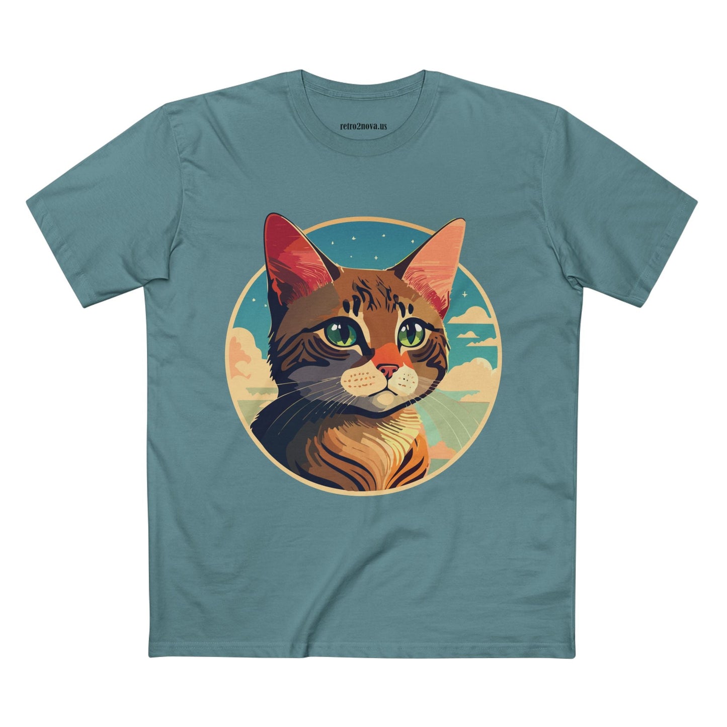 Animals Shirt Cat Design Unisex Premium Cotton Tee With Original Art From Retro2Nova Collection Exclusive Edition